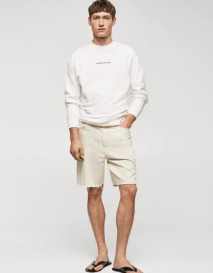 Cotton-blend printed sweatshirt