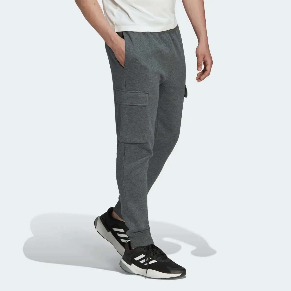 Adidas Essentials Fleece Regular Tapered Cargo Pants. 3