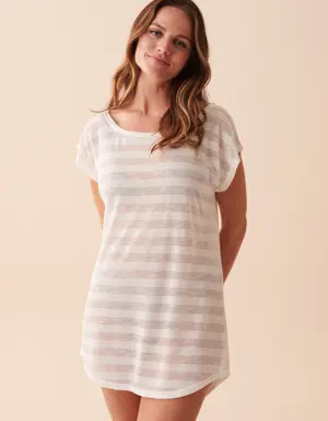 Shadow Stripe Mesh Tunic