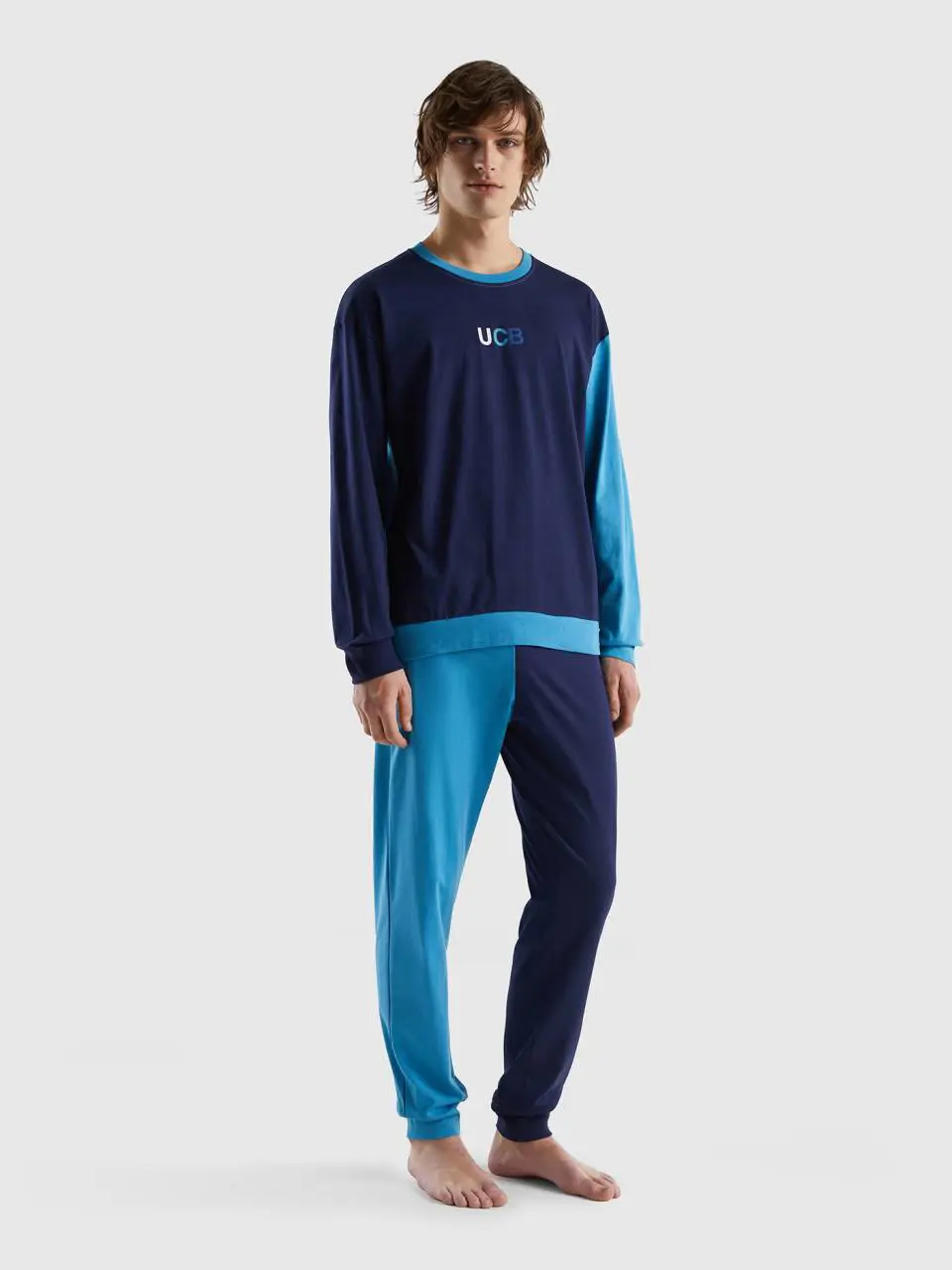 Benetton 100% cotton color block pyjamas. 1