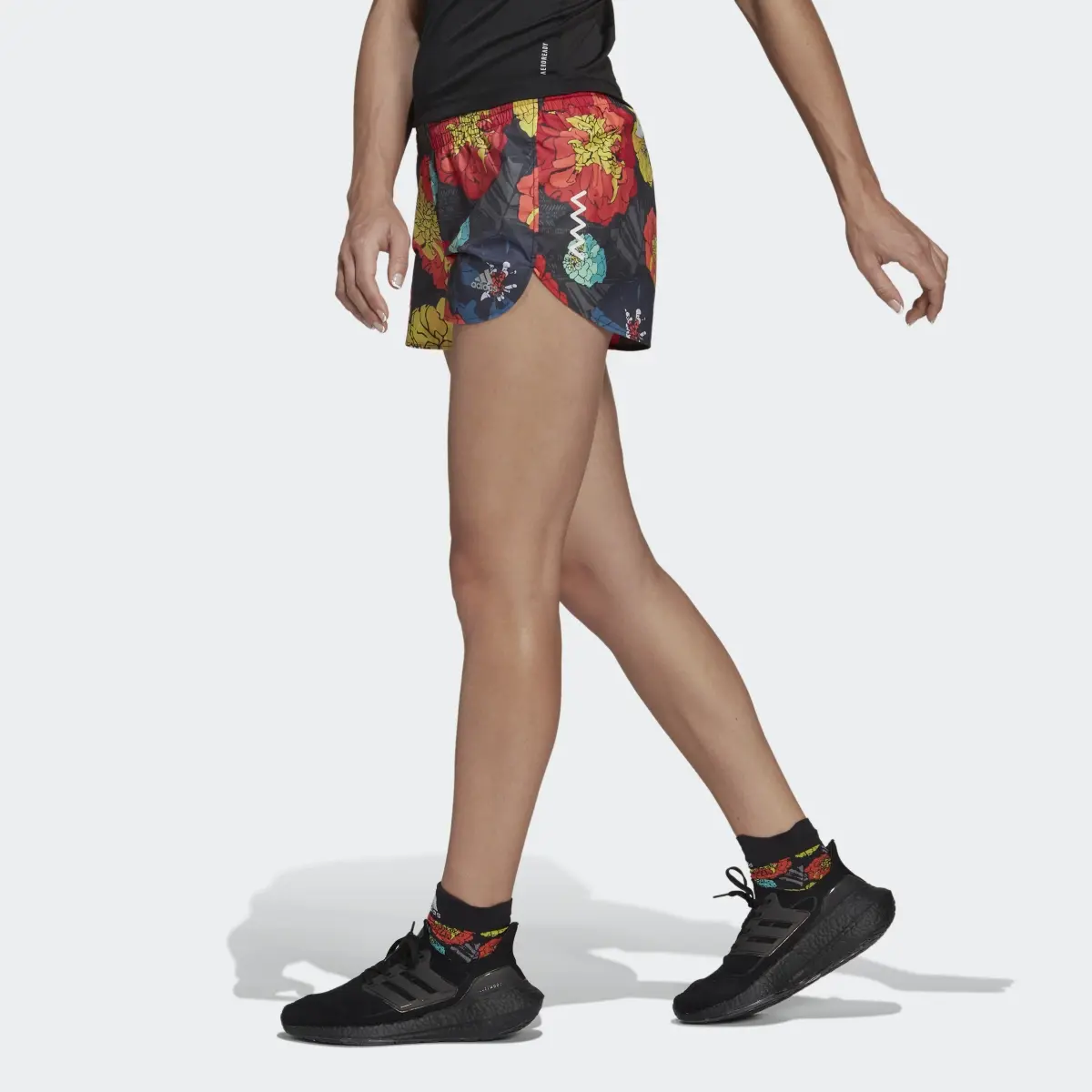 Adidas Run Fast Flower Running Shorts. 2