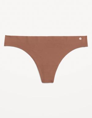 Low-Rise Soft-Knit No-Show Thong Underwear beige