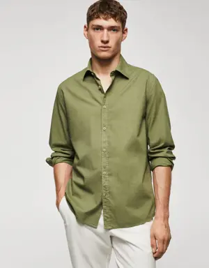 Regular-fit cotton voile shirt