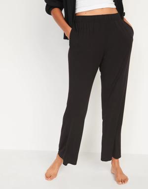 Mid-Rise Sunday Sleep Ultra-Soft Pajama Pants for Women black