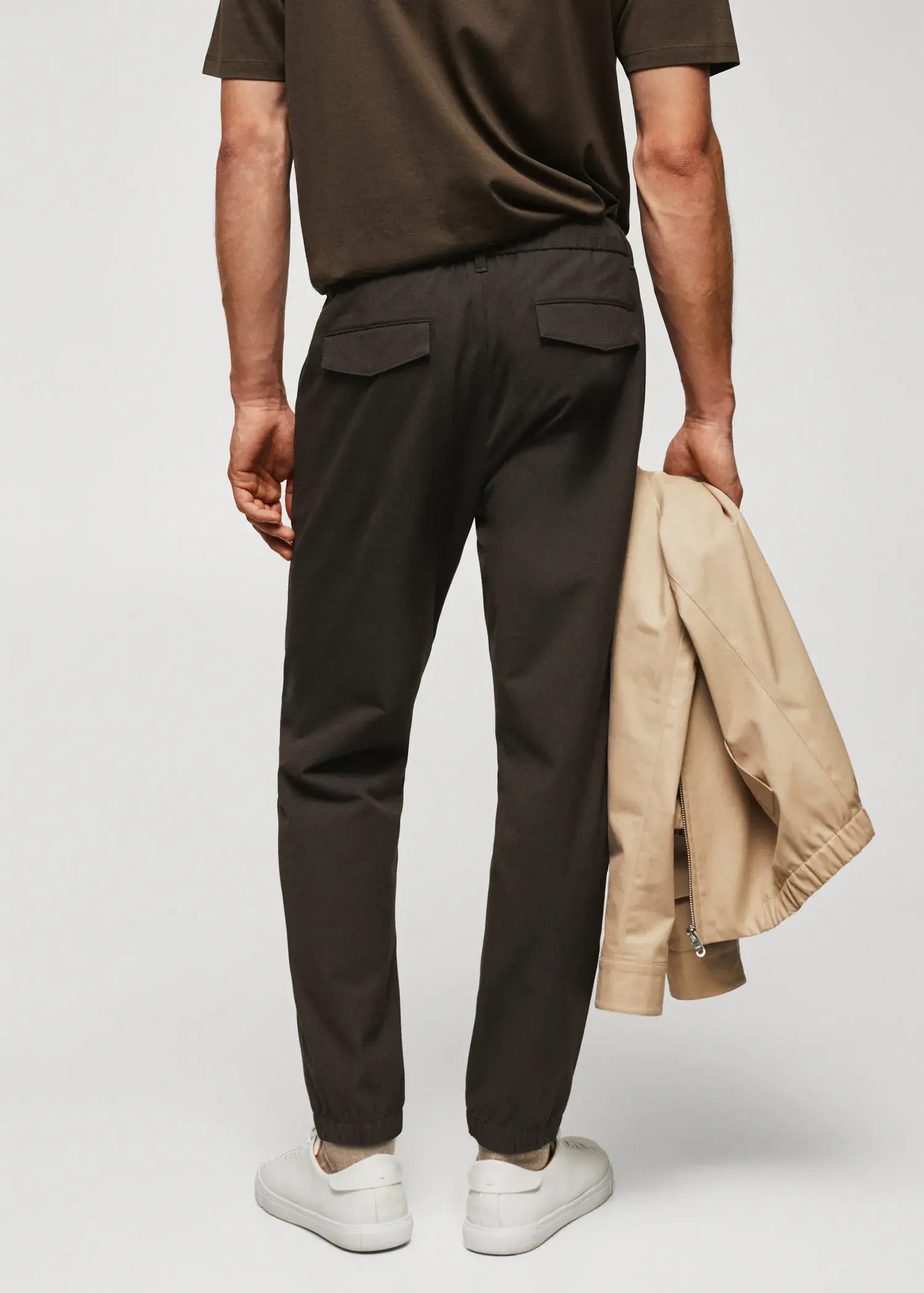 Mango Slim-fit jogger trousers with drawstring . 3