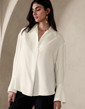 Aurora Mulberry Silk Shirt white