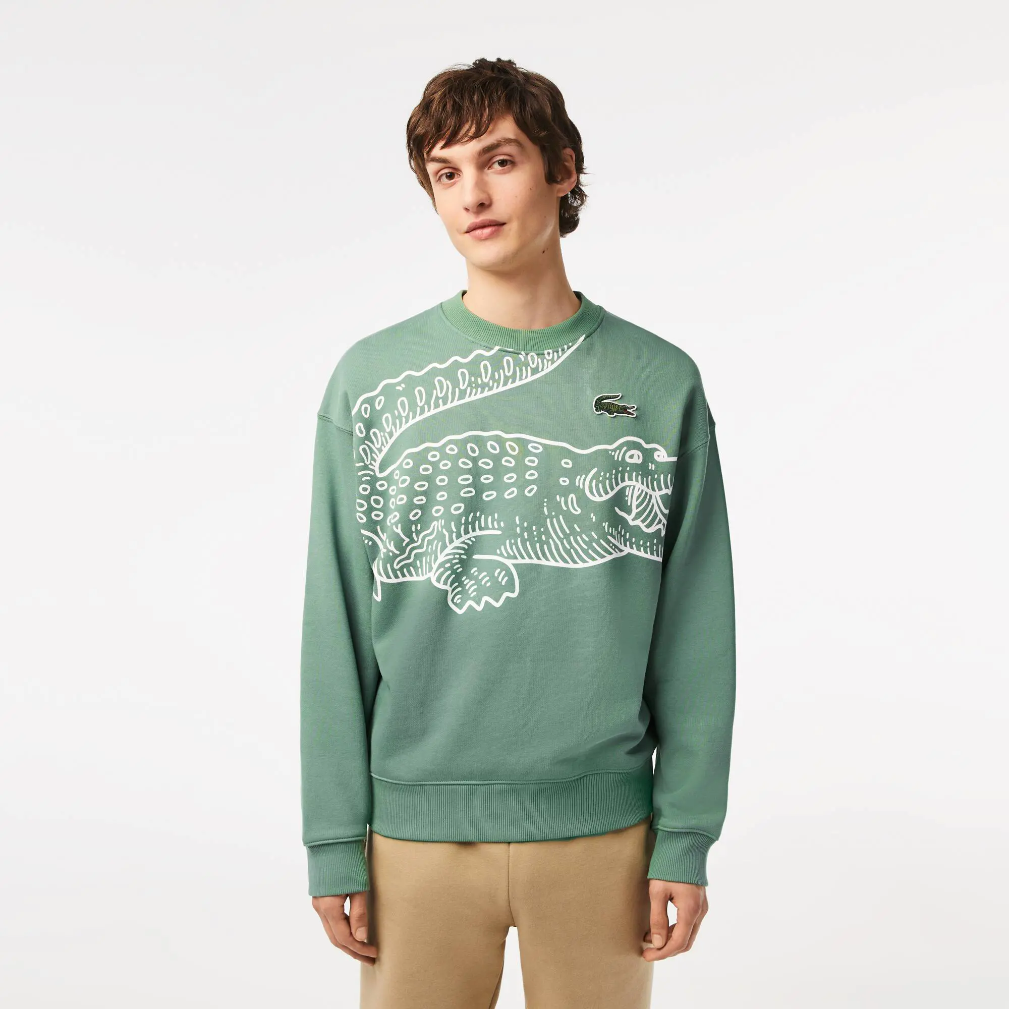 Lacoste Sweatshirt Jogger com estampado de crocodilo loose fit com decote redondo Lacoste para homem. 1