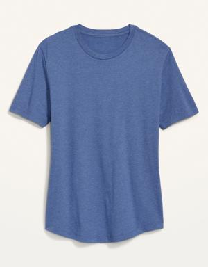 Soft-Washed Curved-Hem T-Shirt for Men blue