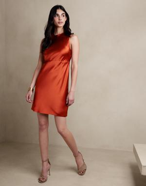 Alana Silk Mini Dress orange
