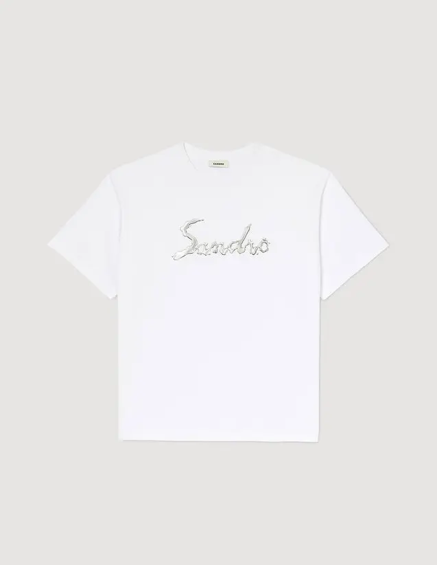Sandro Oversized cotton T-shirt. 2