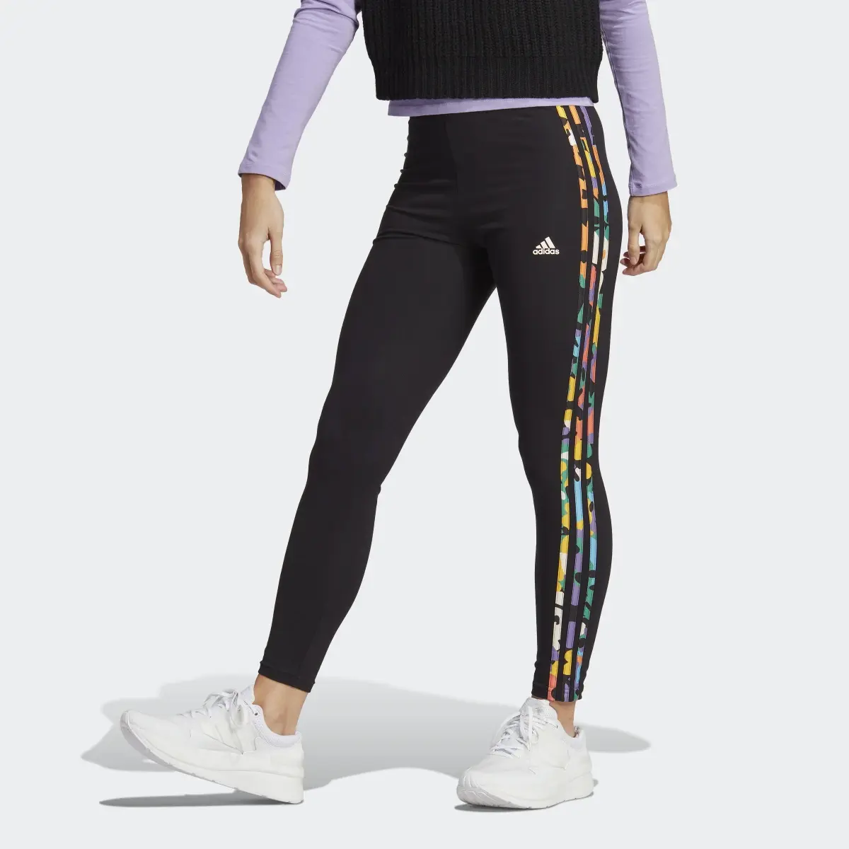 Adidas Legging taille haute en jersey Essentials 3-Stripes. 1