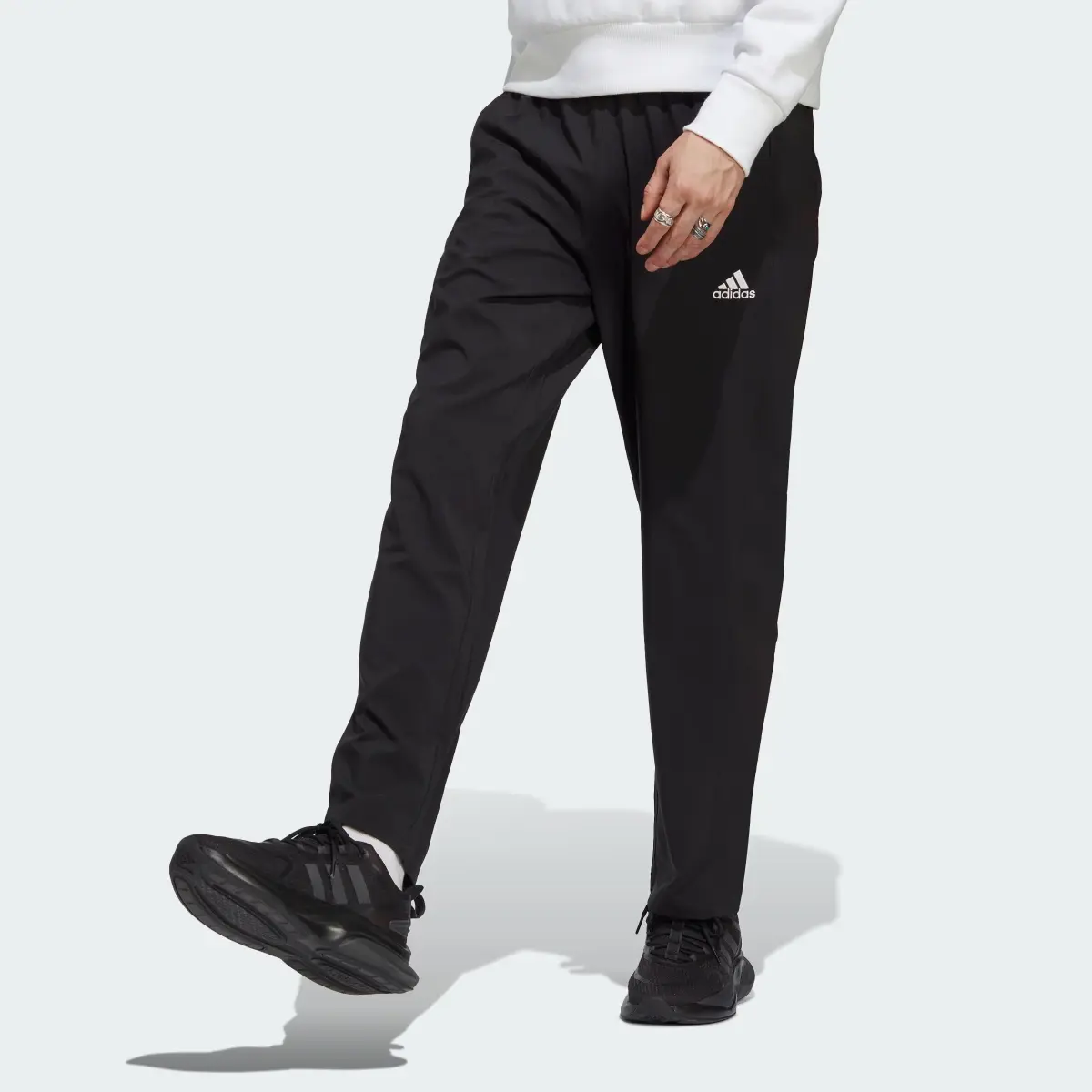 Adidas AEROREADY Essentials Stanford Open Hem Embroidered Small Logo Pants. 1