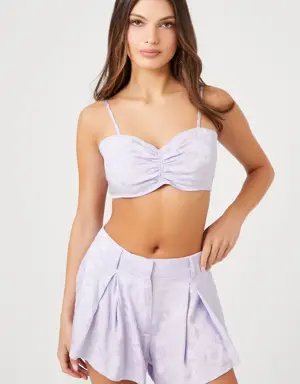 Forever 21 Satin Pleated Shorts Lavender