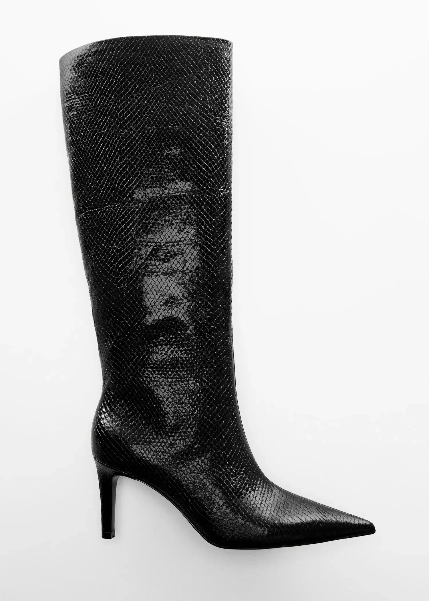 Mango Heeled boots with animal print effect. 1