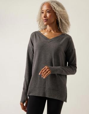 Athleta Coaster Luxe V&#45Neck Sweatshirt gray