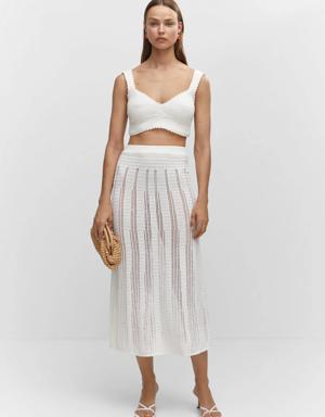 Knitted skirt with openwork details