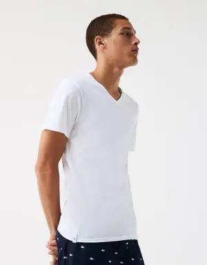Lacoste Pack de 3 camisetas de hombre slim fit en algodón con cuello de pico