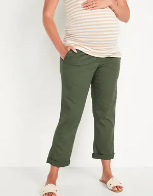 Old Navy Maternity Rollover-Waist OGC Chino Pants green