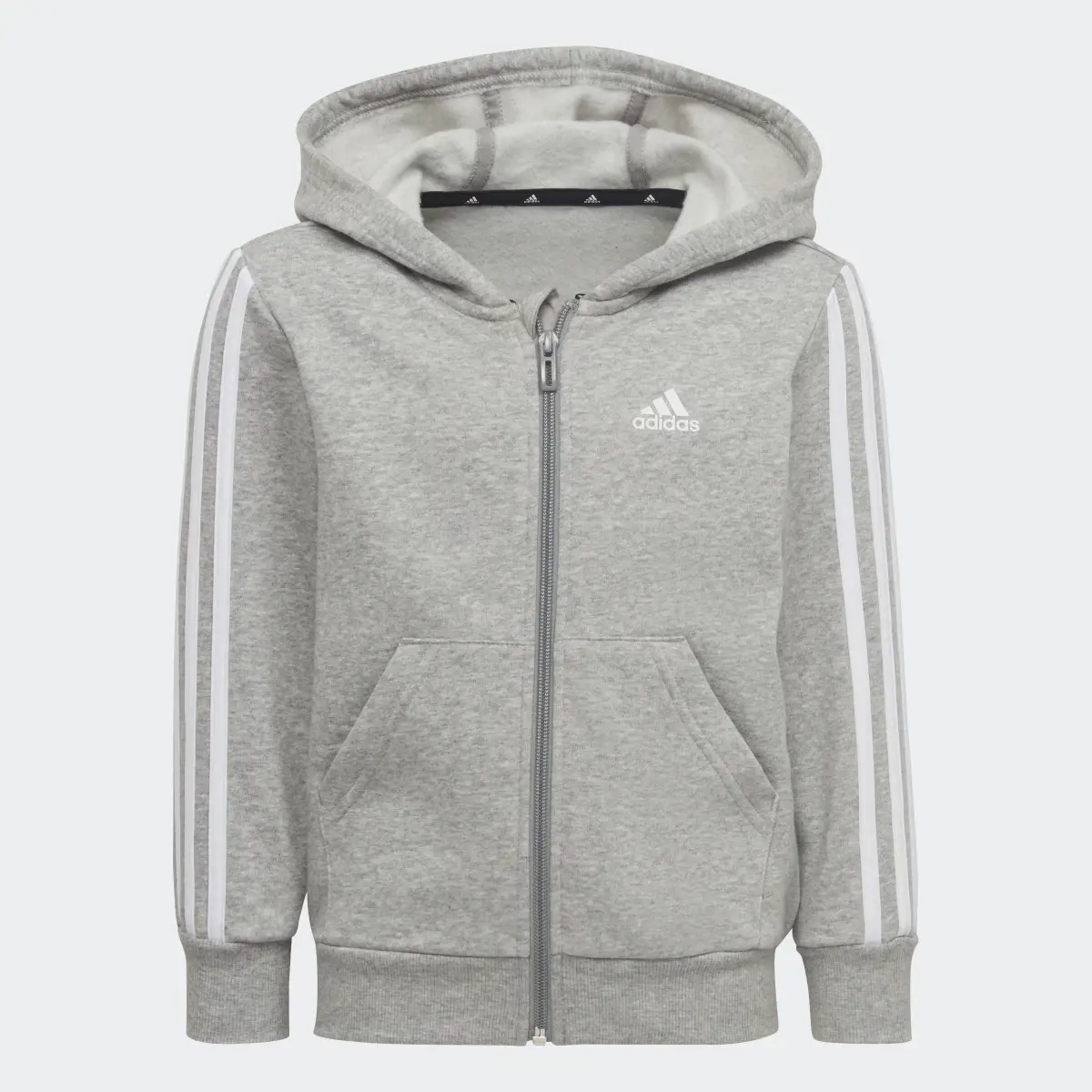 Adidas Essentials 3-Streifen Zip Kapuzenjacke. 1