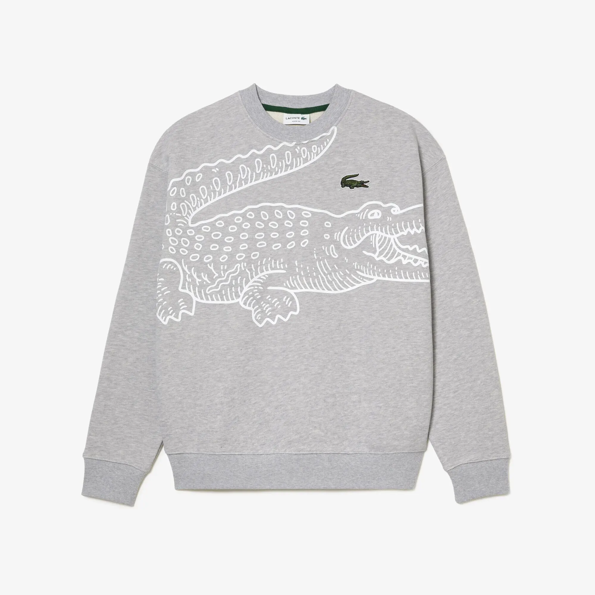 Lacoste Men’s Lacoste Round Neck Loose Fit Croc Print Jogger Sweatshirt. 2