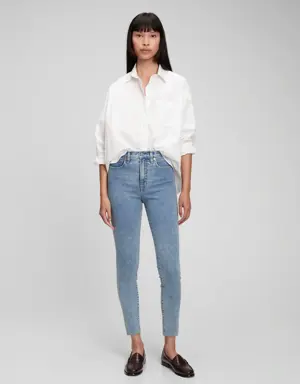 Sky High Rise True Skinny Jeans with Washwell blue