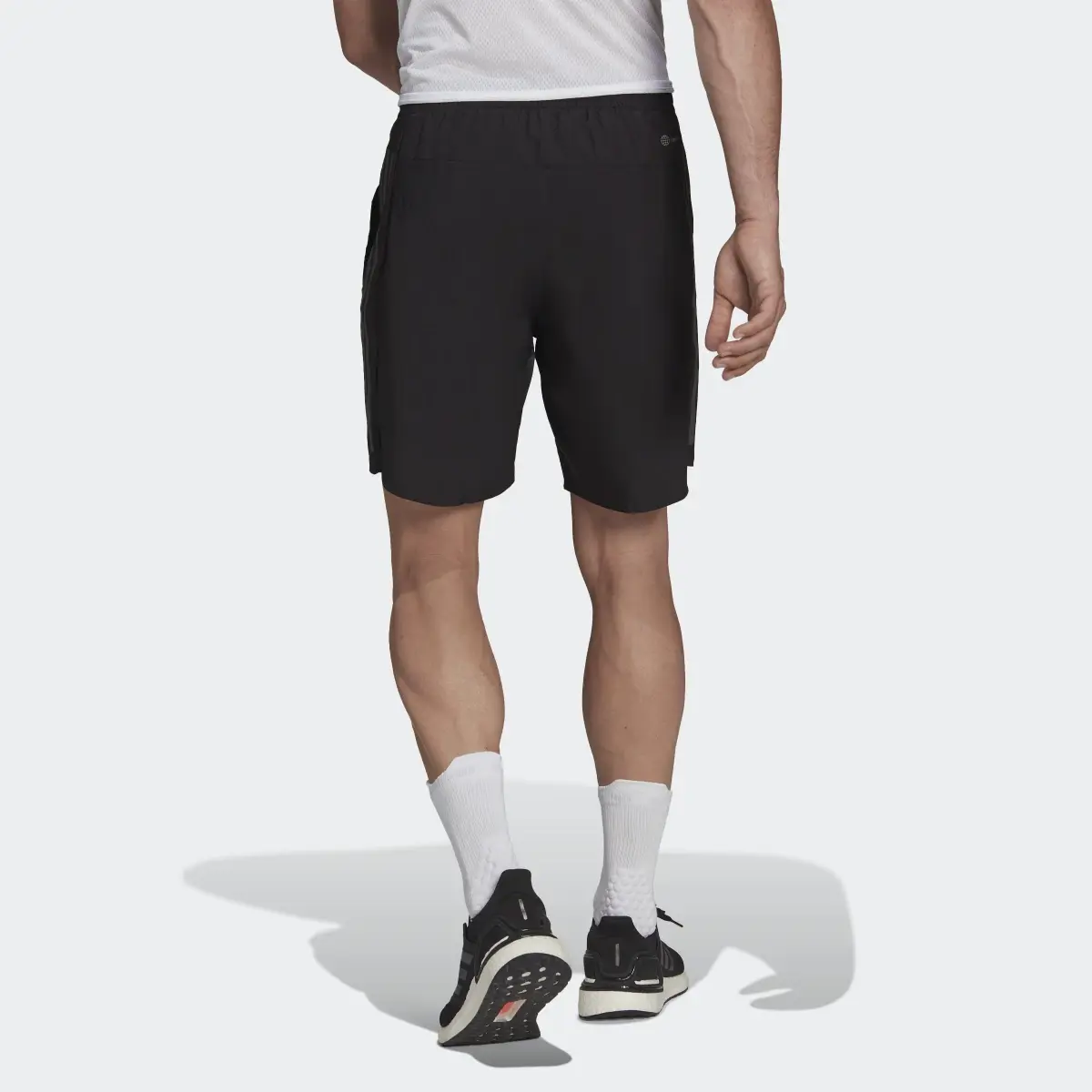 Adidas Run Icon Full Reflective 3-Stripes Shorts. 2