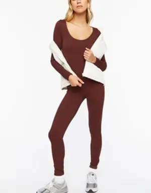 Forever 21 Seamless Ribbed Jumpsuit Brown