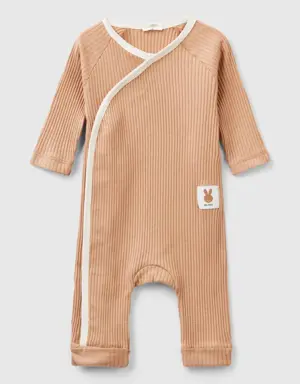 ribbed onesie in organic cotton