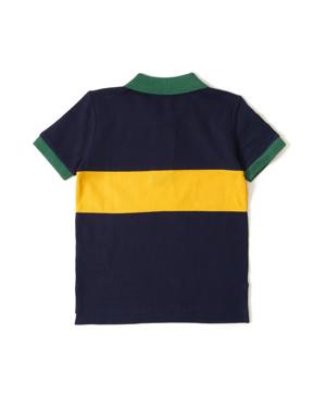 Lacivert Sarı Logolu Polo Yaka Erkek Çocuk T-shirt