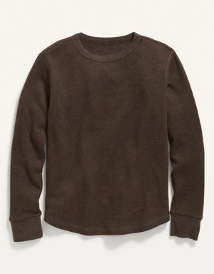 Long-Sleeve Thermal-Knit T-Shirt For Boys brown