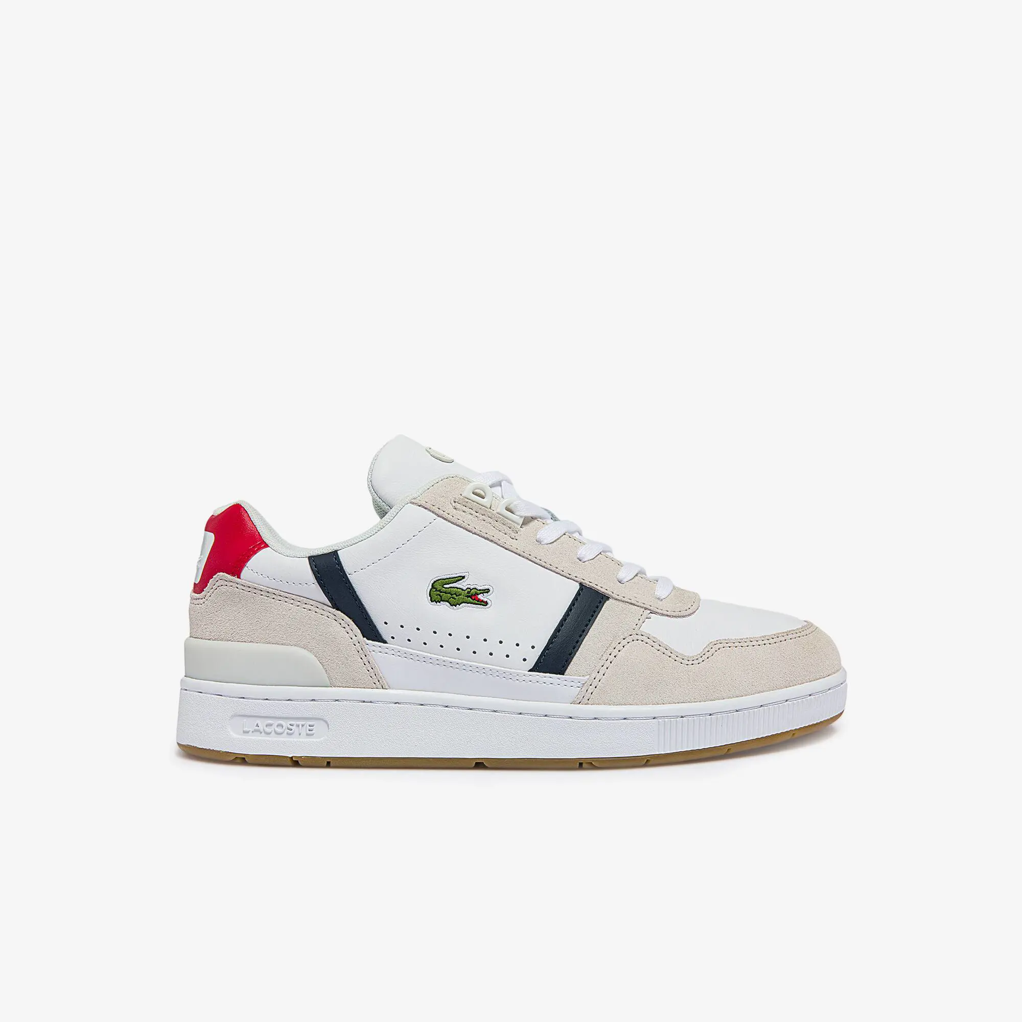 Lacoste Men's T-Clip Tricolour Leather and Suede Trainers. 1