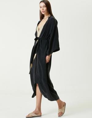 Jilda Art Deco Siyah Kimono