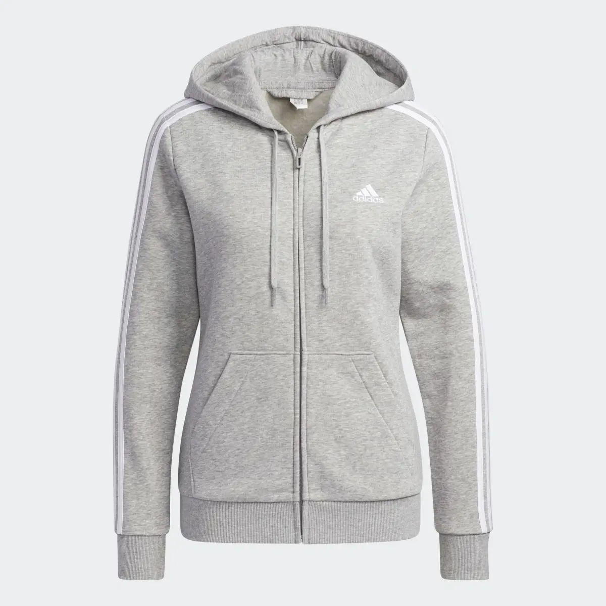 Adidas Essentials Fleece 3-Stripes Full-Zip Hoodie. 1