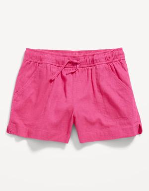 Old Navy Linen-Blend Drawstring Shorts for Girls pink