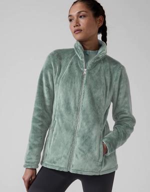 Athleta Double Cozy Karma Recover Full Zip gray