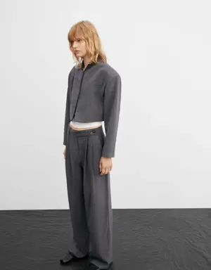Micro-striped suit trousers