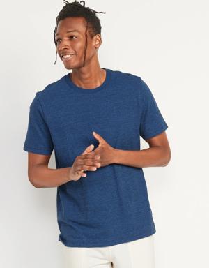 Soft-Washed Micro-Stripe Crew-Neck T-Shirt for Men blue