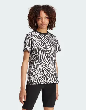 Allover Zebra Animal Print Essentials Tee