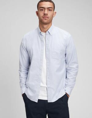 Gap Classic Oxford Shirt in Untucked Fit blue
