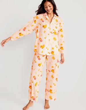 Matching Printed Pajama Set for Women pink