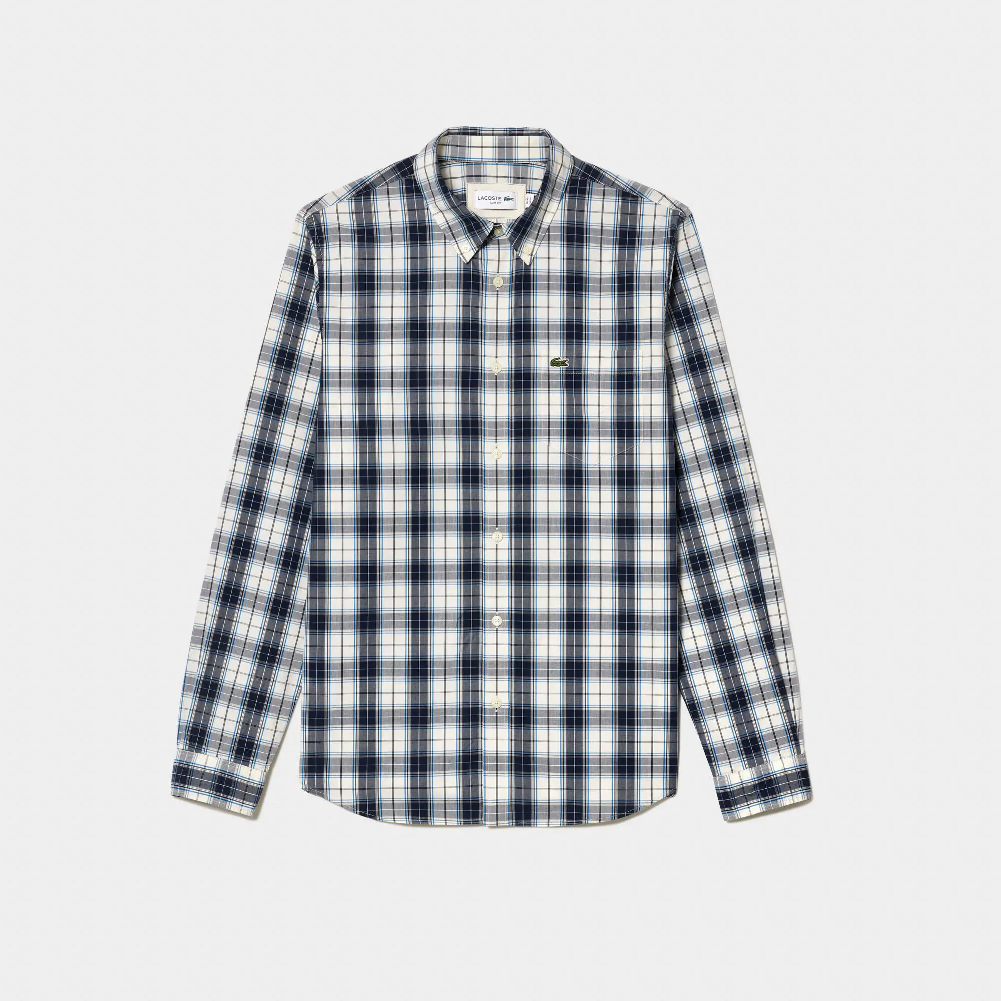 Lacoste Check Print Stretch Shirt. 1