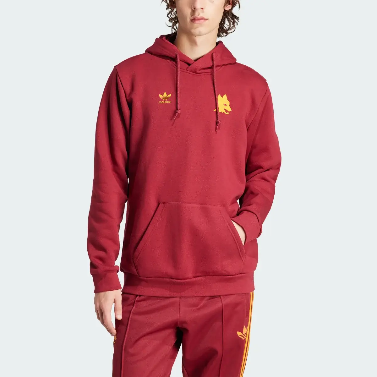 Adidas AS Roma Essentials Trefoil Hoodie. 1