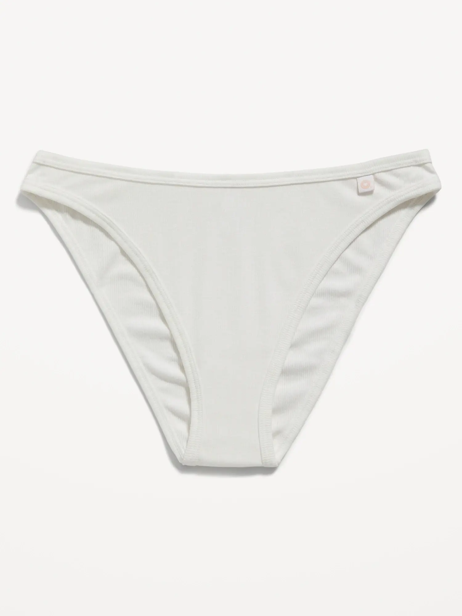 Old Navy High-Waisted French-Cut Rib-Knit Bikini Underwear for Women white. 1