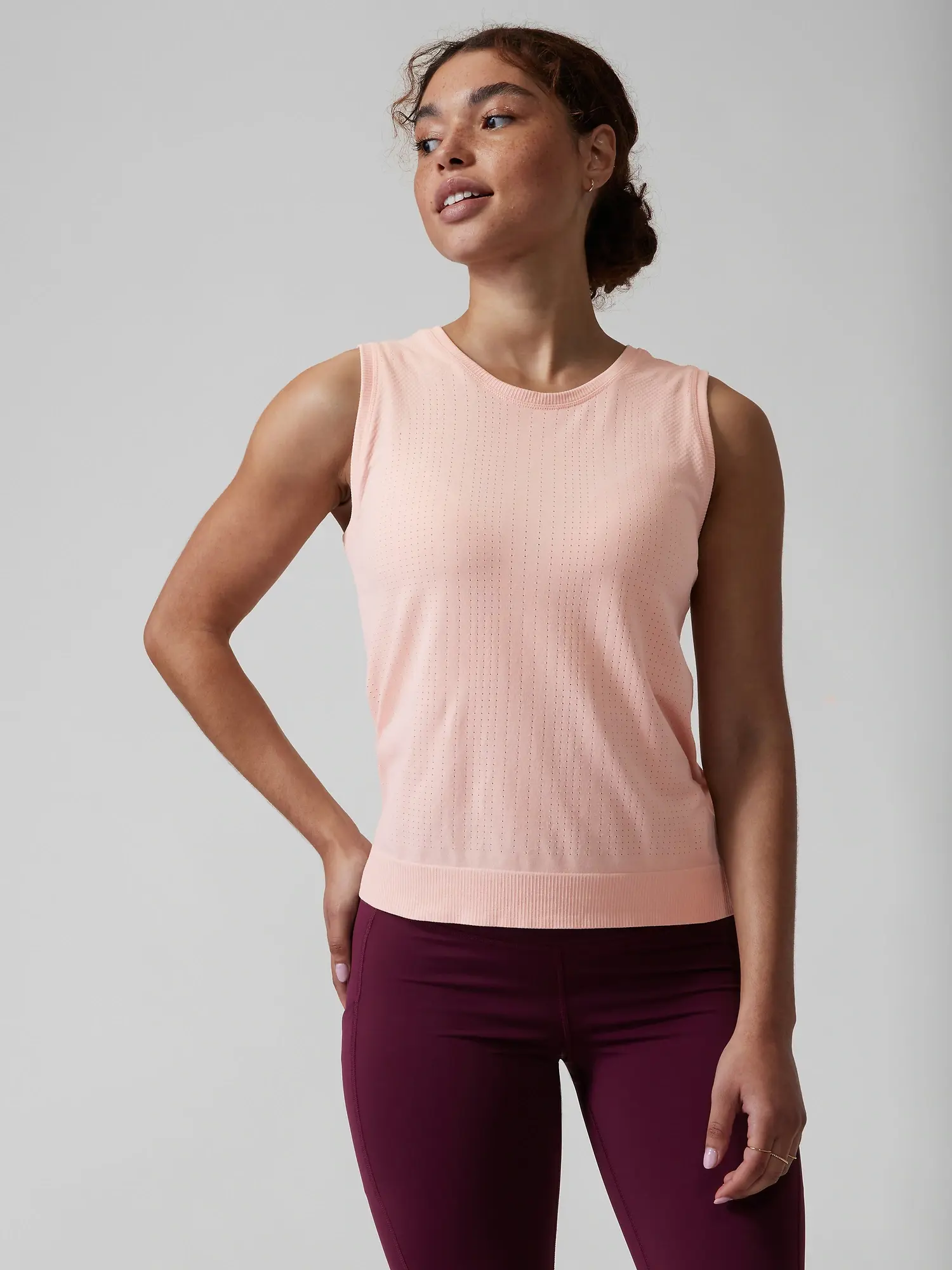 Athleta In Motion Seamless Tank pink. 1