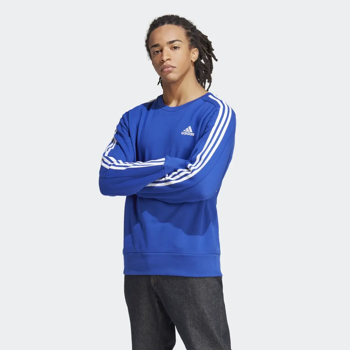 Adidas Sudadera Essentials 3 Franjas Felpa Francesa. 2