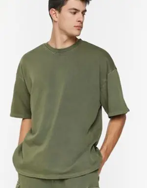 Forever 21 French Terry Crew Tee Olive