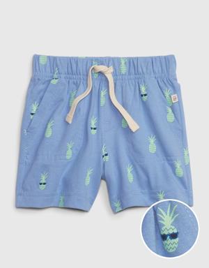 Baby 100% Organic Cotton Mix and Match Pull-On Shorts blue