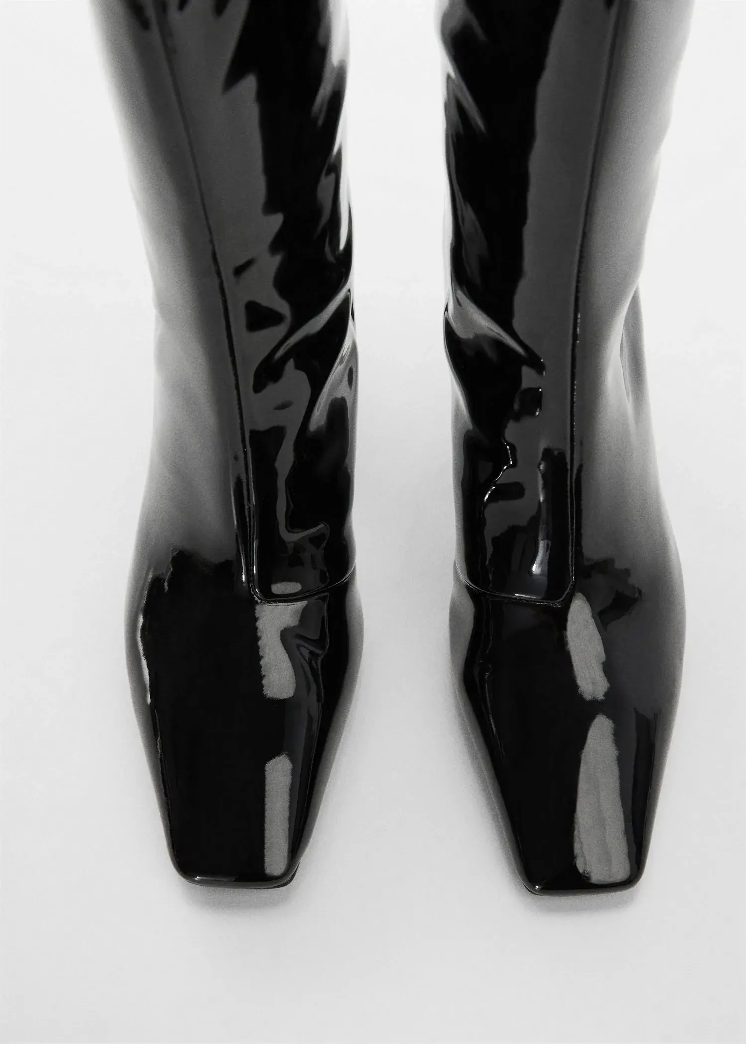 Mango Patent leather-effect heeled boots. 3
