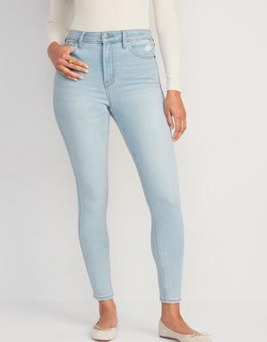 Extra High-Waisted Rockstar 360° Stretch Super-Skinny Jeans for Women blue