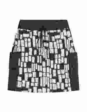 Side Pockets Square Patterned Mini Skirt